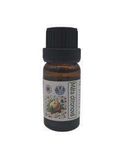 Máta citronová (Menthe bergamote) Objem: 10 ml, Materiál obalu: Hnědé sklo, Uzávěr: Vykapávač