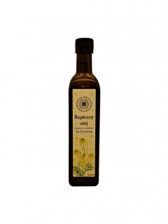 Řepkový olej  nerafinovaný!raw! Objem: 500 ml, Materiál obalu: Zelené sklo, Uzávěr: Výlevka