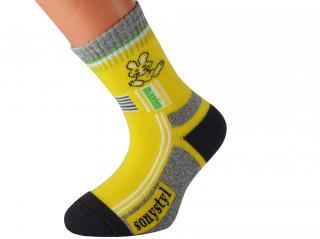 Dětské ponožky LEVIKID KUKS Barva: Žluté, Velikost: EUR 22-25 (UK 5,5-8)