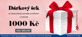 Elektronický dárkový šek na ponožky KUKS Hodnota šeku: 1000 Kč