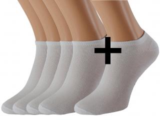 Kotníkové ponožky KRAOBI 5 párů KUKS Barva: Bílé, Velikost: EUR 38-41 (UK 5-7)