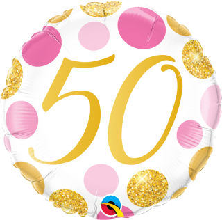 Balonek foliový 50 pink+gold