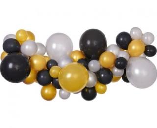 Girlanda balónková černo-zlato-stříbrná 2,2m