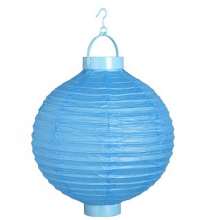 Lampion s LED diodou modrý 20 cm