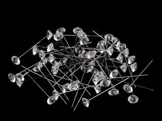 Špendlíky ozdobné diamant 100ks