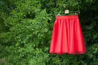 Tylová tutu sukně červená PLUS SIZE