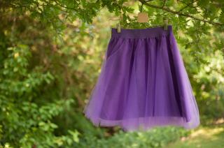 Tylová tutu sukně fialová PLUS SIZE