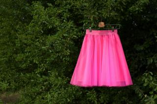 Tylová tutu sukně růžová, fuchsiová PLUS SIZE