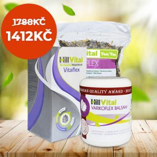 HillVital | Balzám na křečové žíly, vitamíny a čaj - balíček na varixy 500g