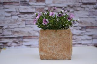 Venkovní kamenný květináč - 20x20x20 cm
