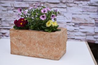 Venkovní kamenný květináč - 20x40x20 cm