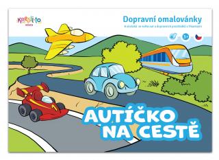 Autíčko na cestě – dopravní omalovánky A5