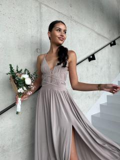 Šaty LOUIS MIDI bílá káva shine VELIKOST: UNI(XS-M)