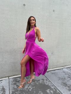 Šaty LOUIS MIDI magenta shine - LIMITED EDITION VELIKOST: UNI(XS-M)