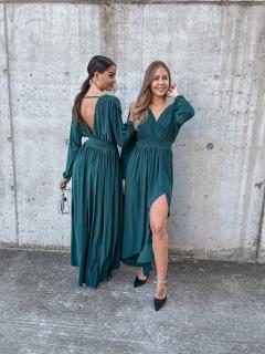 Šaty RACHEL - smaragdové shine VELIKOST: UNI(XS-M)