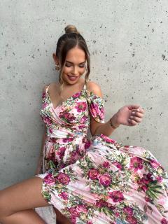 Šaty Sarah midi kytky shine - limitovaná edice VELIKOST: XS/S