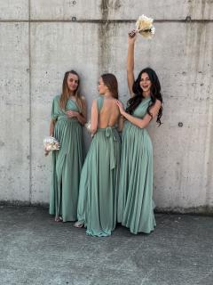 Vázací šaty VIVIEN CLASSIC sage green VELIKOST: UNI (XS-L)