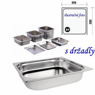 GN 2/3 -  65 INOX s držadly