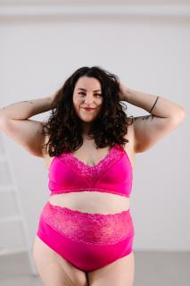 Lilia braletka plus size z jemného bambusu pink Velikost: 44