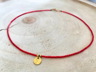 náhrdelník z červených miyuki korálků