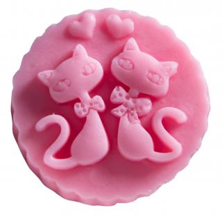 Happy Soaps - Dvě kočky v medailonku  Glycerinové mýdlo 100 g