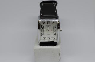 AMBER TIME koženkové hodinky Černá
