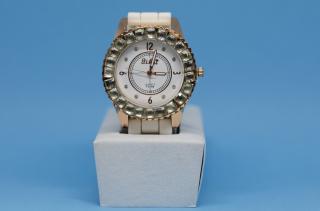 LIBAI silikonové hodinky s kamínky Bílá