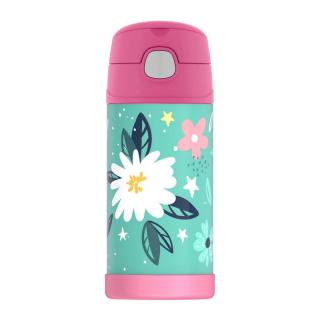 Dětská nerezová termolahev s brčkem Wild Flowers 355 ml