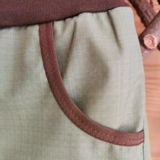Jarní-Podzimní rostoucí softshellové kalhoty khaki Velikost: 80/86, typ: běžný
