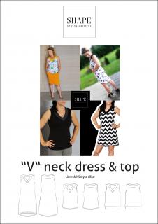 PAPÍROVÝ STŘIH - dámské šaty a tílko "V" NECK dress & top
