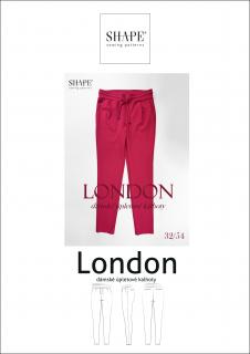PAPÍROVÝ STŘIH - dámské úpletové kalhoty LONDON vel. 32 - 54