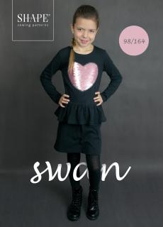 STŘIH - dívčí šaty/sukně swan vel. 98 - 164
