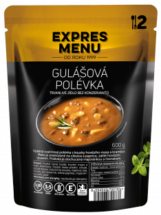 Hotová jídla na cesty i do kanceláře Druh: Gulášová polévka ( 2 porce)