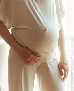 Cache Coeur Origin 7/8 Těhotenské kalhoty smetanové Velikost: S
