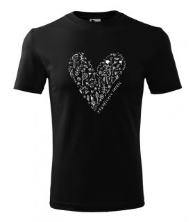 Černé tričko Jindřichův hradec - srdce Velikost: M