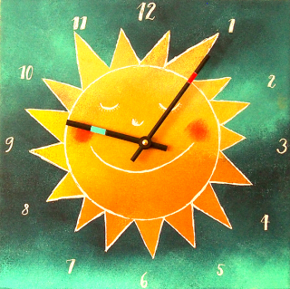 Keramické hodiny - Sluníčkové