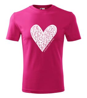 Magenta tričko Jindřichův hradec - srdce Velikost: XL