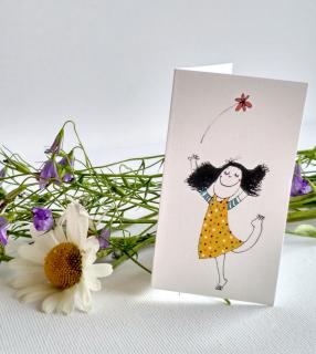 Minipřání - Dívka s květinou