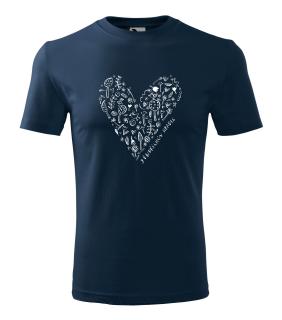 Navy tričko Jindřichův hradec - srdce Velikost: L