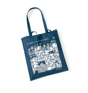 Plátěná taška - Hundertwasser House - petrolejově modrá
