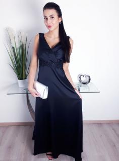 Černé saténové šaty MIA Velikost: M