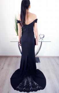 Černé šaty s krajkou LUXURY Velikost: XS+S