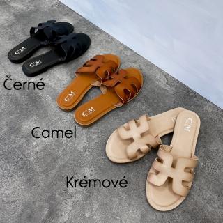 Pantofle Stacy camel Velikost: 36