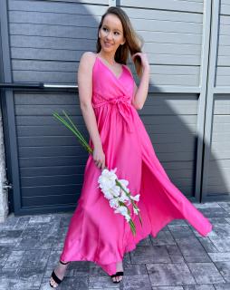 Saténové šaty růžové Velikost: UNI