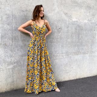 Šaty se žlutými květy dlouhé Velikost: UNI+L