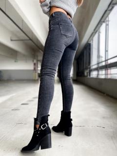 Šedo-černé push-up džíny Monna Velikost: XL