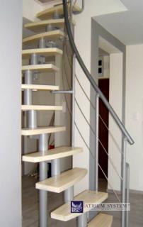 Modulové schody Atrium MINI PLUS RAIL (buk) Provedení: 12 schodů + zábradlí (pro výšku 240,5-299cm)