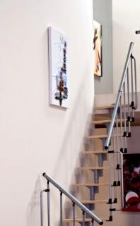 Modulové schody JOKER 600 Provedení: Sestava 12 stupňů BŘÍZA, přímé rameno