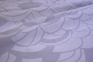 Bavlna geometrický vzor šedé obloučky, bílá