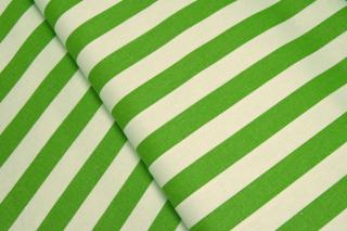 Pruhovaná látka zelená a bílá  Bavlněné plátno zelená kolekce jaro